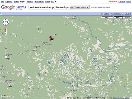 Зеленоборск Сибиоь карта Гугла Google Siber